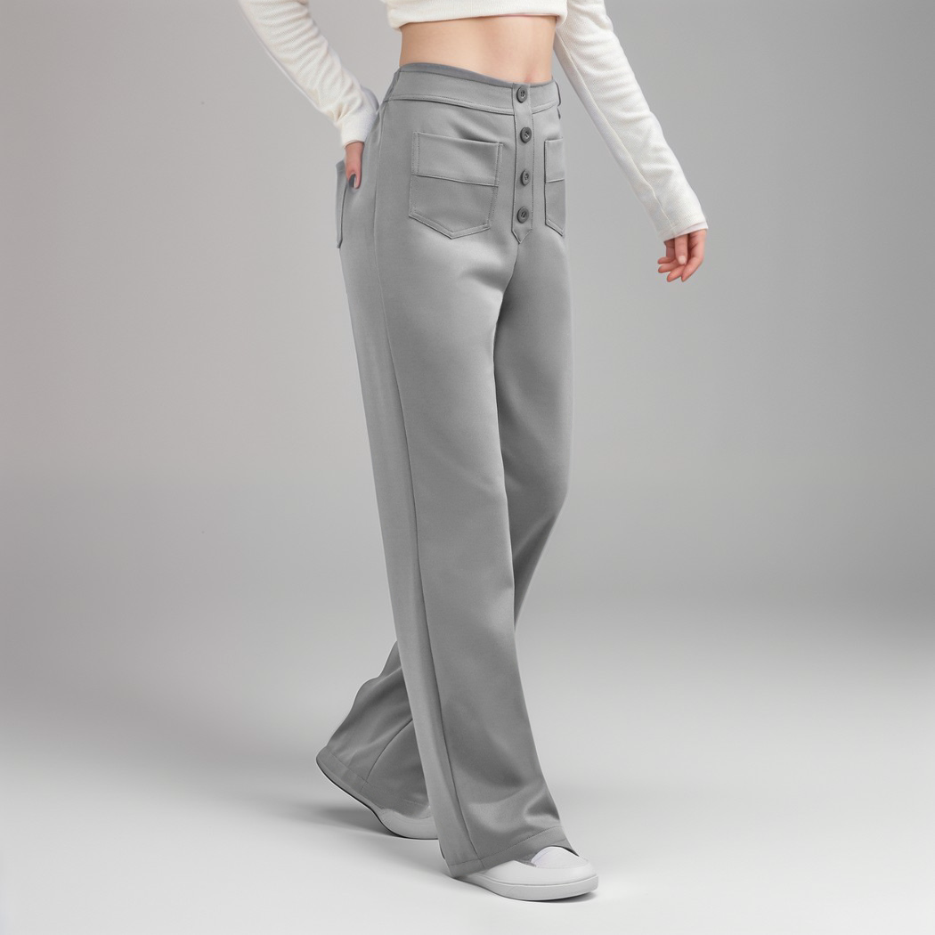 Lena - Elastische broek met hoge taille