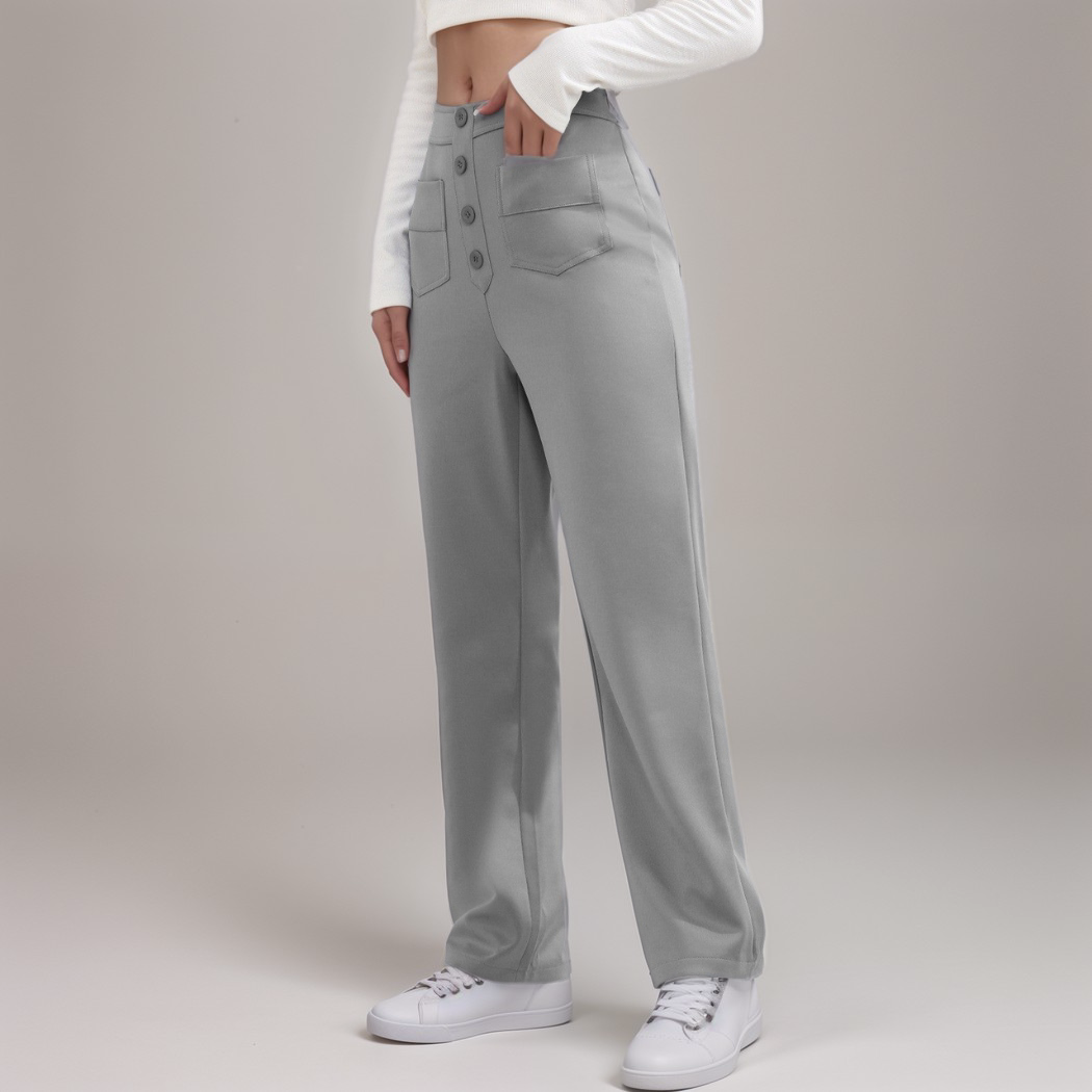 Lena - Elastische broek met hoge taille