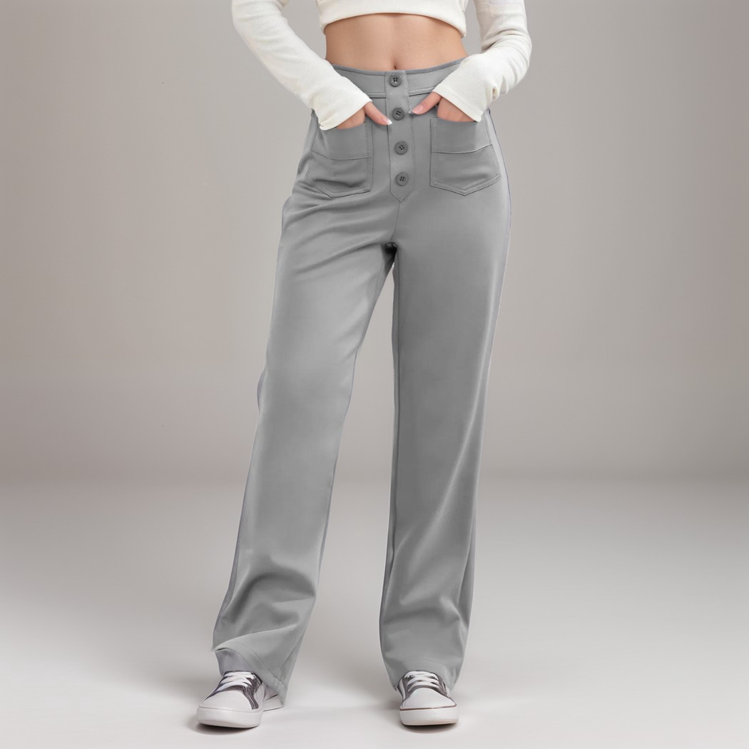 Lena - Elastische broek met hoge taille