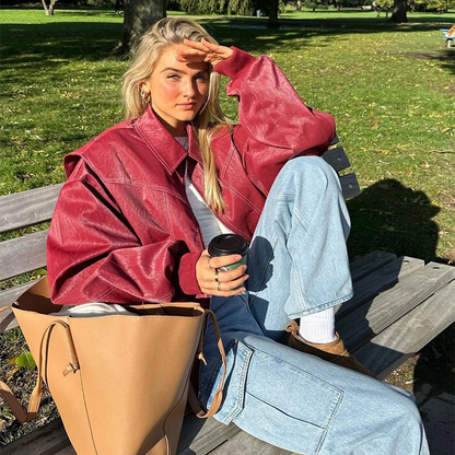 Rosie - Rode Leren Jas