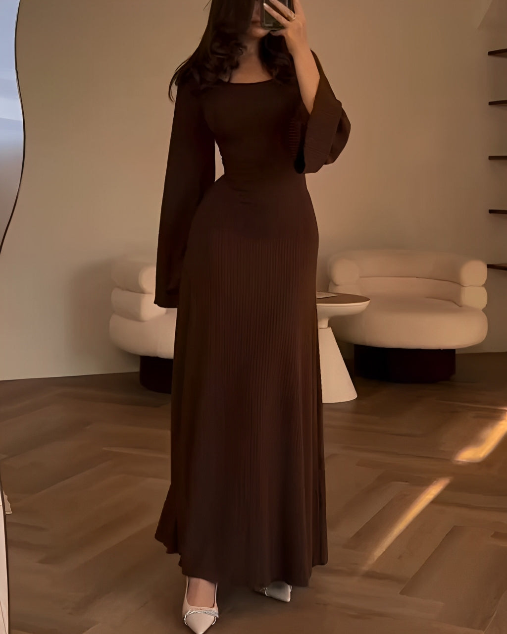 Elegante Gebreide Maxi Jurk
