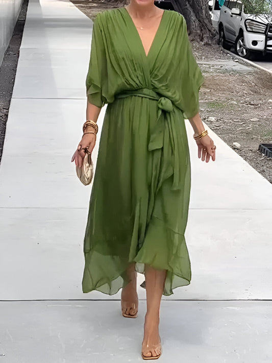 Mila™ | Chiffon jurk met V-hals