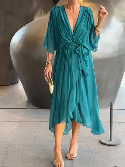 Mila™ | Chiffon jurk met V-hals